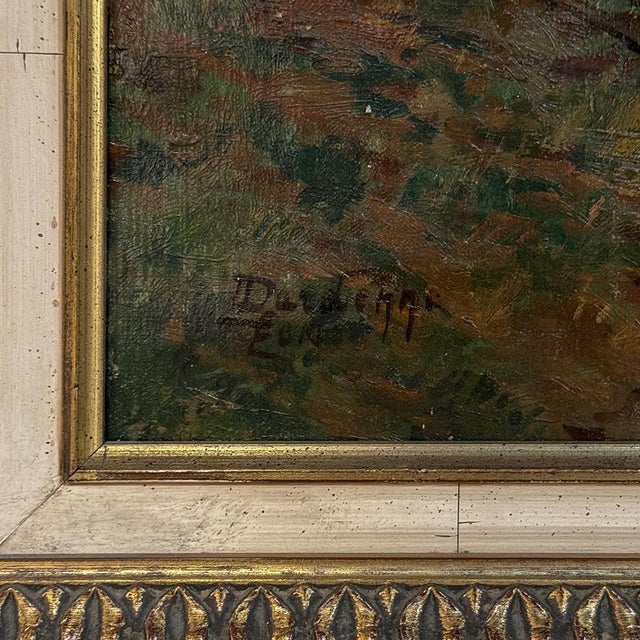 Framed Oil Painting on Canvas by Léon Dardenne (1865–1912), 'Pastoral Landscape With Shepherd and Grazing Cattle' Dated 1897 For Sale - Image 15 of 17