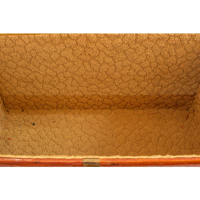 Antique Flat-Top Steamer Trunk For Sale - Image 4 of 11