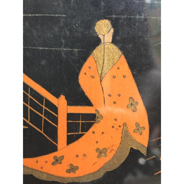 Wood 1930s French Pochoir Print by Edouard Halouze, Framed For Sale - Image 7 of 12