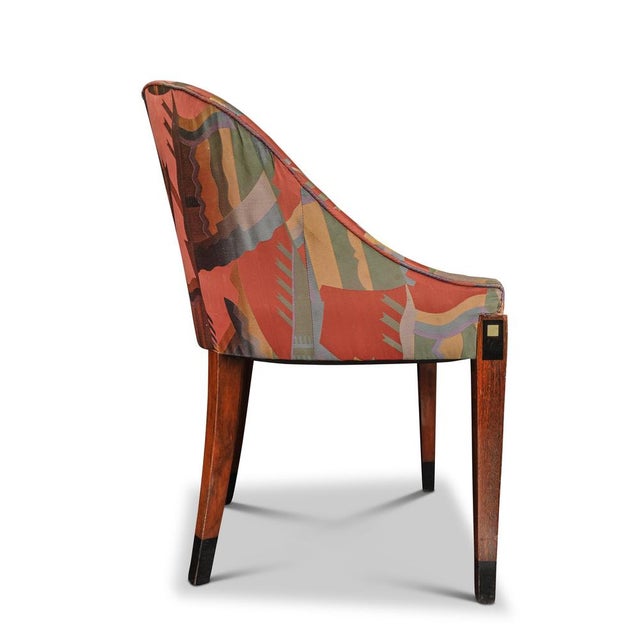 Wood Art Deco French Tub Chairs with Upholstery, 1930s, Set of 2 For Sale - Image 7 of 8