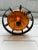 Mid 20th Century Vintage Amber Glass and Metal Swag Light For Sale - Image 4 of 6