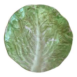 Early 1900s Lettuce Leaf Form Majolica Plate