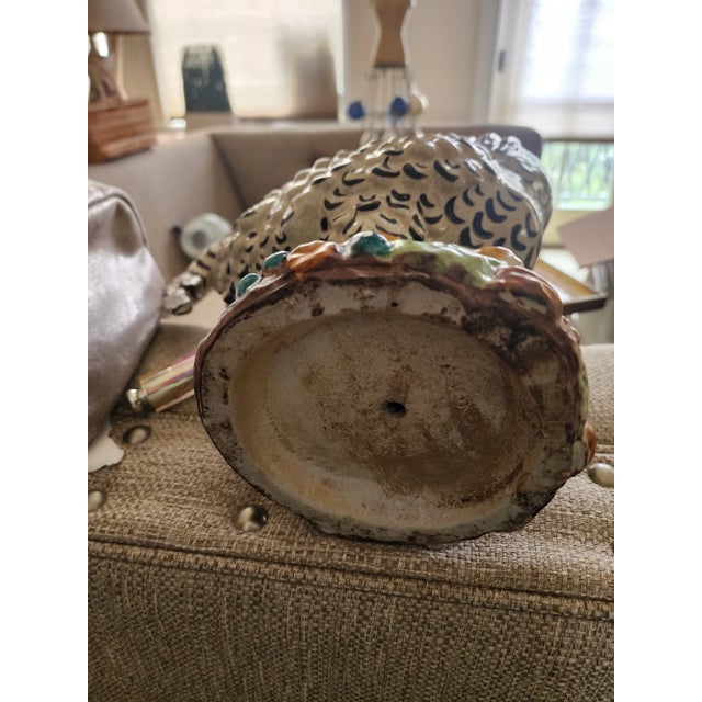 Vintage Majolica Style Italian Ceramic RoosterRooster For Sale In San Antonio - Image 6 of 6