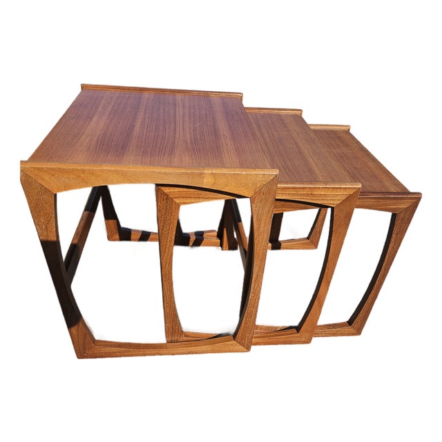 1960s Mid-Century Modern Teak "Quadrille" Nesting Tables by G Plan For Sale