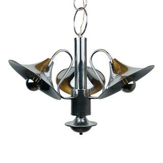 1970s Mid-Century Silver Pendant Lamp, Italy For Sale
