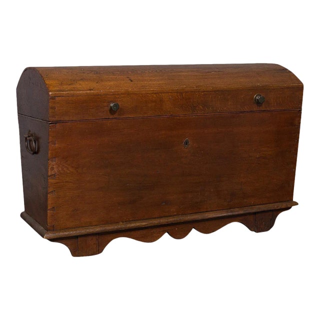 C. 1800 Large Georgian Antique Oak Chest For Sale