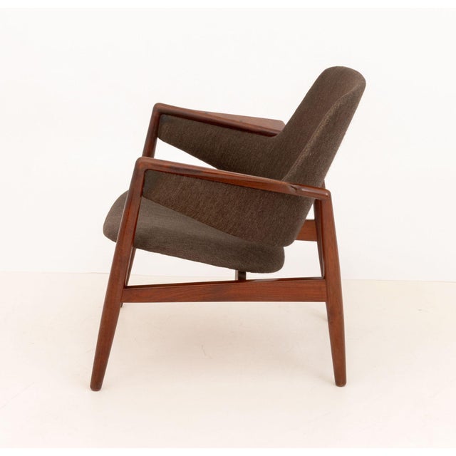 Brown Ib Kofod-Larsen Style Teak Armchair For Sale - Image 8 of 10