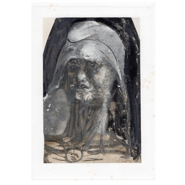 Auguste Rodin, One of Three Furies, 1897, Engraving & Paper For Sale