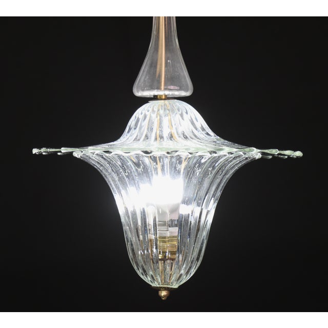 Elegant Art Decò Murano Glass Lantern by Barovier E Toso Pendant Light, 1950 For Sale - Image 9 of 17