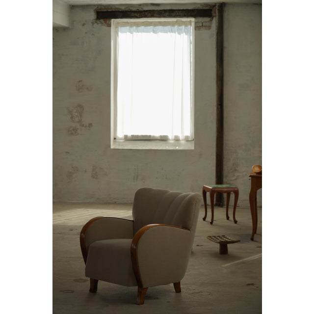 Danish Modern Art Deco Lounge Chairs in Mohair and Elm, 1940s, Set of 2 For Sale - Image 3 of 18