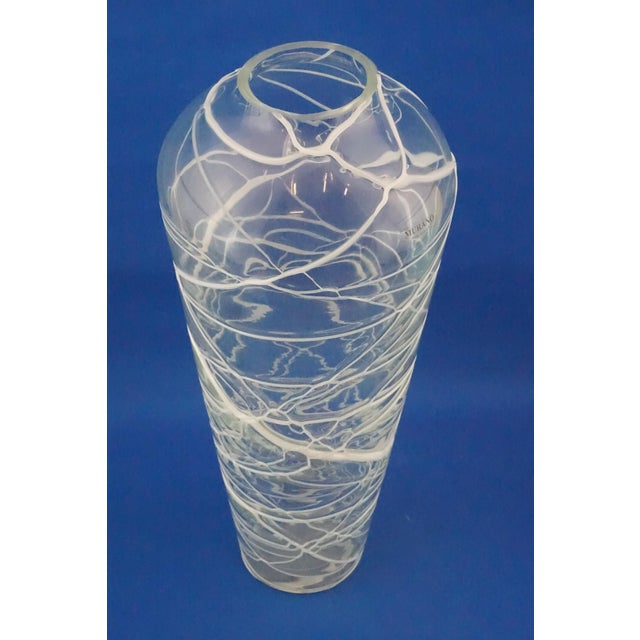Murano Glass Vase in White Glass Paste Lattice, 1940s For Sale - Image 10 of 18