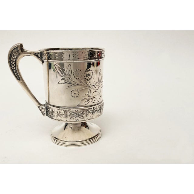 Late 19th Century Pelton Brothers & Co. Silver Plate Cup With Floral Motif For Sale - Image 9 of 12