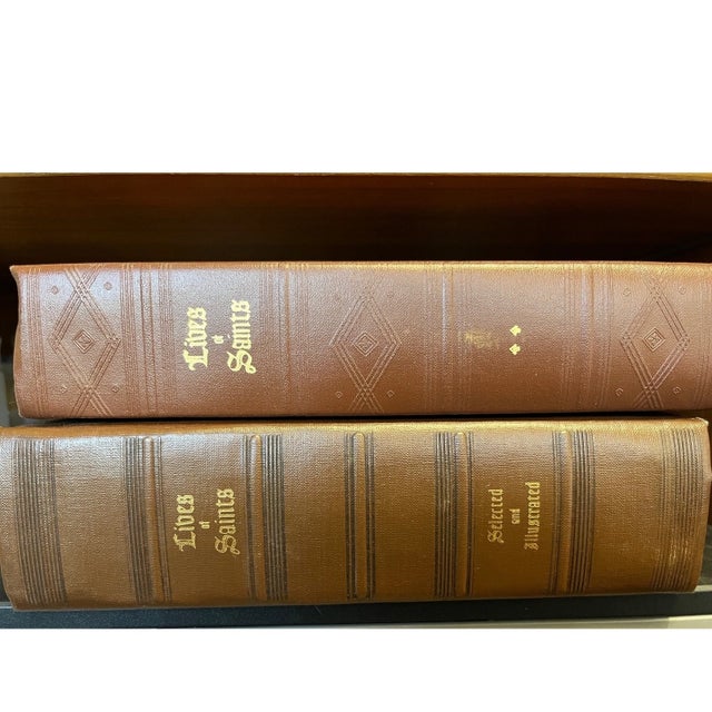 English 2 Vol Lives of Saints Signed George Groth Illustrator 1954 1963 Crawley Catholic For Sale - Image 3 of 6