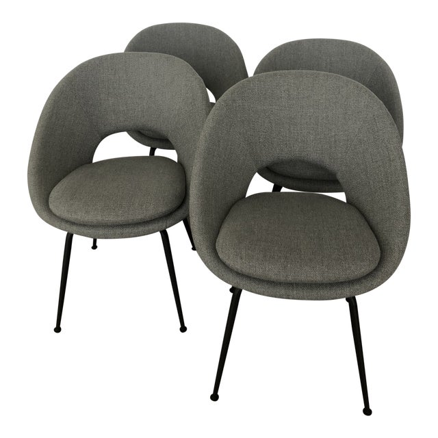 West Elm Orb Upholstered Dining Chairs - Set of 4 | Chairish (640 x 640 Pixel)