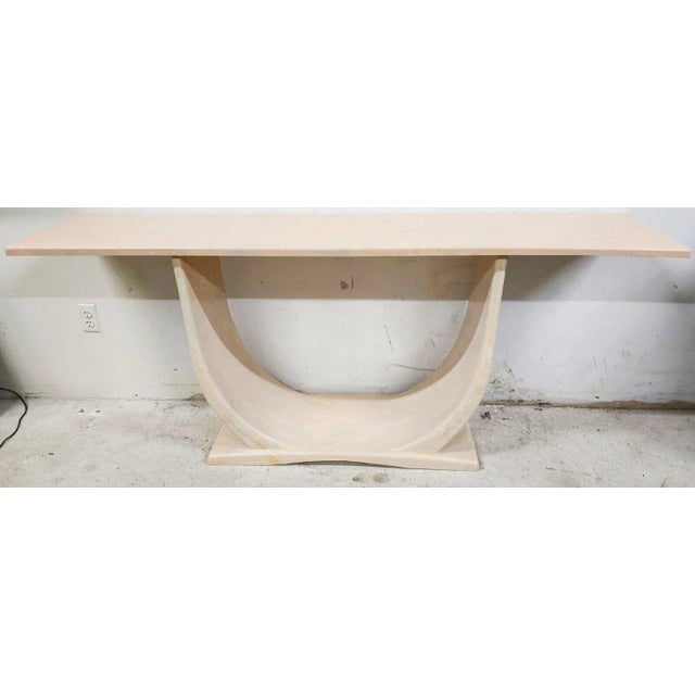 KARL SPRINGER Style Sculptural Polyresin Console Table Very well made and heavy piece of fine furniture. Polyresin is the...
