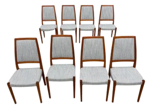 1960s Svegards Markaryd Set of 8 Teak Upholstered Dining Chairs