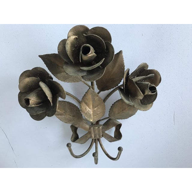 Metalwork Bouquet Handmade Rose Charm Hook, in Very Good conditions. Designed before 1890