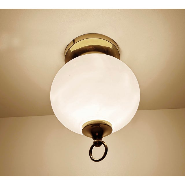 Mid-Century Modern Vintage Glass Flush Light from Limburg For Sale - Image 3 of 13