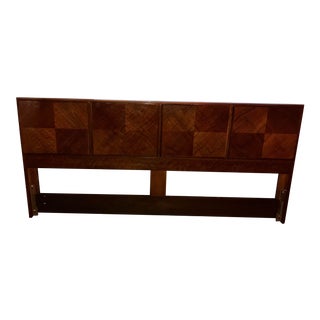 1960s Mid Century Walnut California King Headboard by Founders Furniture For Sale