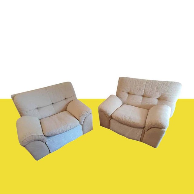Fabric Armchairs, 1980s, Set of 2 For Sale - Image 9 of 9