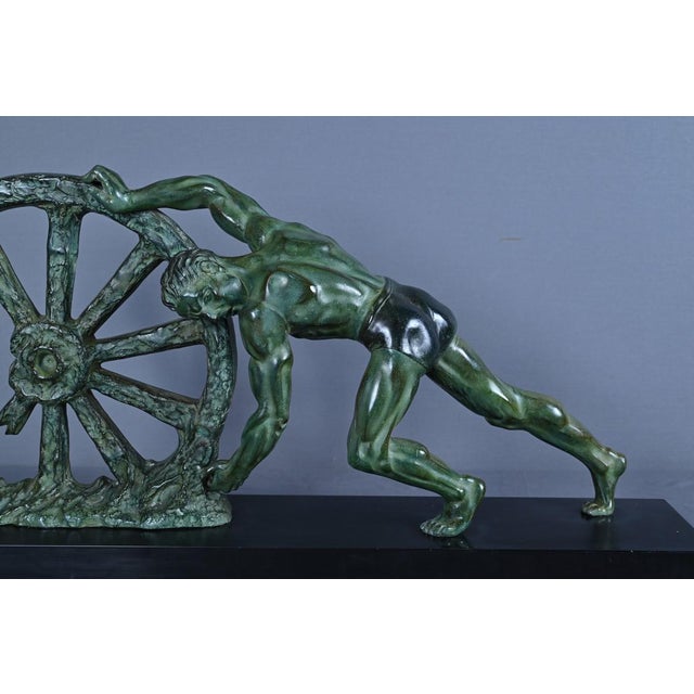 1940s Art Deco Allegory of Strength, 1940, Bronze For Sale - Image 5 of 16