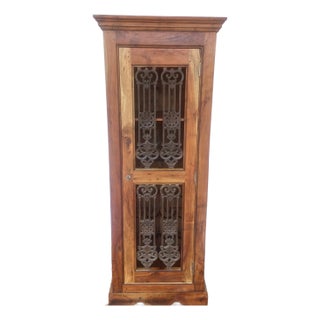 1970s Wine Cabinet With Metal Grills For Sale