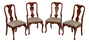 Queen Anne Style Set Of Four Cherry Side Dining Chairs