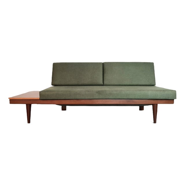 Mid-Century Scandinavian Lettvint Daybed in Teak and Green Fabric by Ingmar Relling for Ekornes, 1960s For Sale