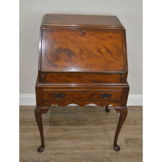 Queen Anne Custom Mahogany Vintage Slant Front Writing Desk Chairish