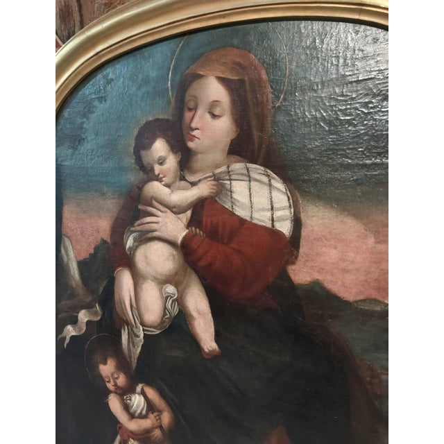 Italian School Artist, Madonna and Child with the Infant Saint John, 1690s, Oil Painting on Canvas, Framed For Sale - Image 10 of 15