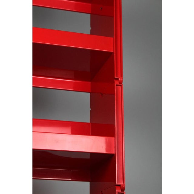 Vintage Jeep Modular Red Plastic Shelving Unit by De Pas, Durbino & Lomazzi for Bonacina, Italy, 1970s, Set of 6 For Sale - Image 11 of 14