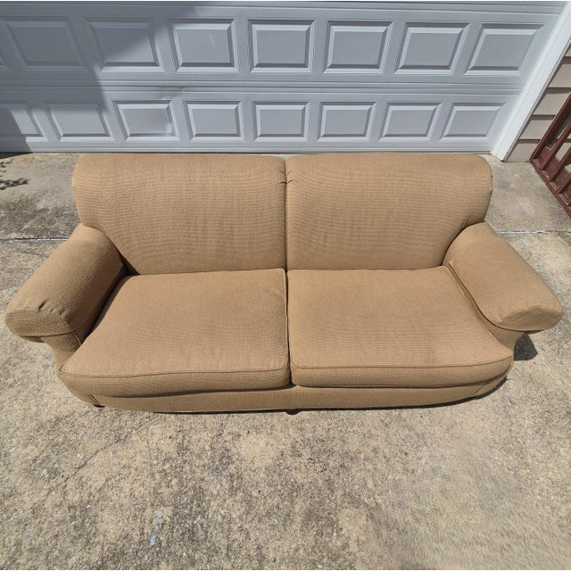 English Baker Milling Road English Style Rolled Arm Sofa Couch 84” For Sale - Image 3 of 17