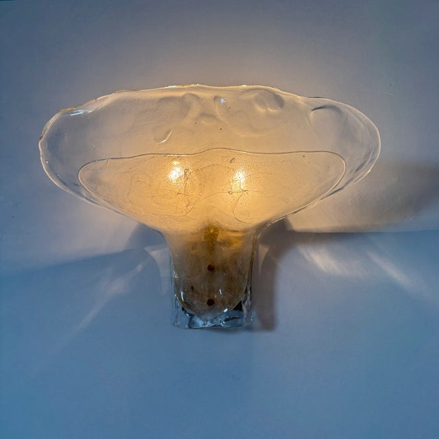 Mid-Century Modern Large Brass and Melting Glass Petal Sconce by J. T. Kalmar for Kalmar, 1970s For Sale - Image 3 of 18