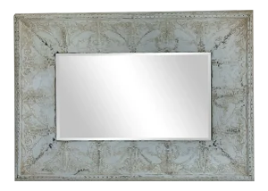 Vintage Transitional Stamped Tin Mirror