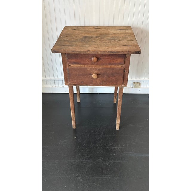 1930s 1930s Rustic American Side Table With Original Red Paint For Sale - Image 5 of 8