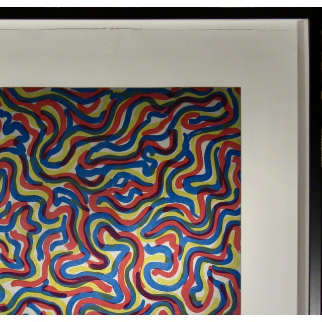 Sol Lewitt "Curvy Brushstrokes" Large Etching With Aquatint, Framed 1997 Original Print For Sale In San Francisco - Image 6 of 8
