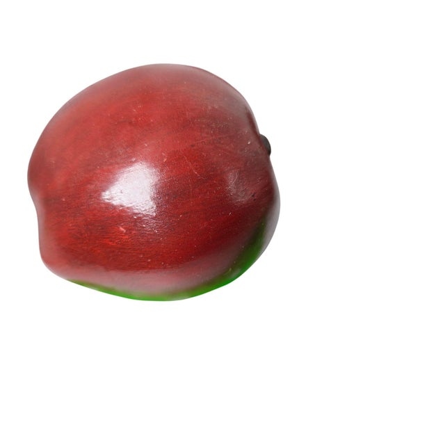 Ceramic Vintage Woven Basket Wood Beads Ceramic Lifesize Apples For Sale - Image 7 of 12