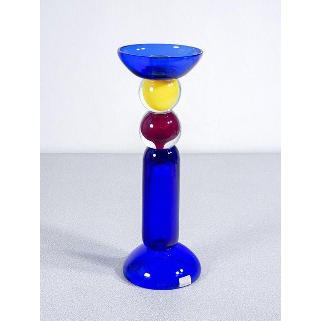 Blown Glass Candlesticks by A. Barbini, Set of 2 For Sale - Image 10 of 16