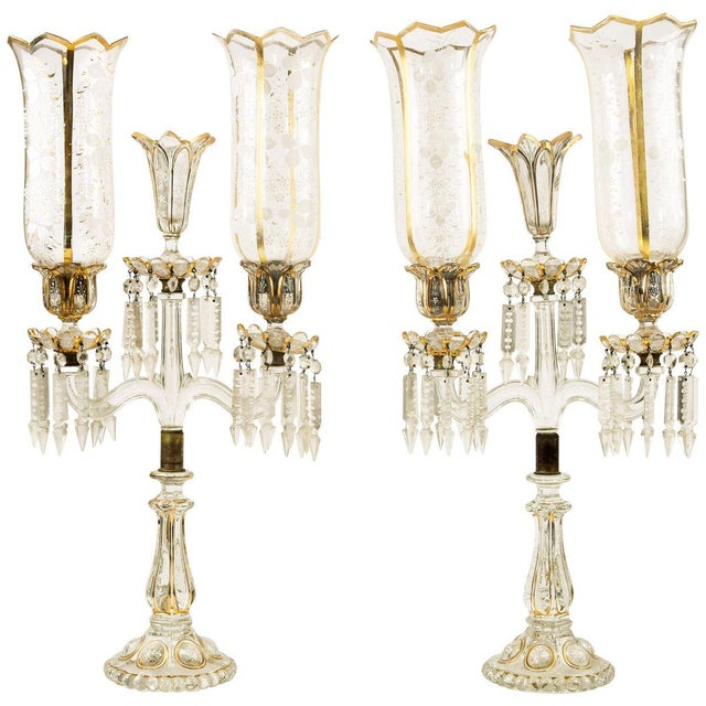 19th Century Italian Crystal Candelabras in Baccarat Crystal, Set of 2 For Sale - Image 6 of 6