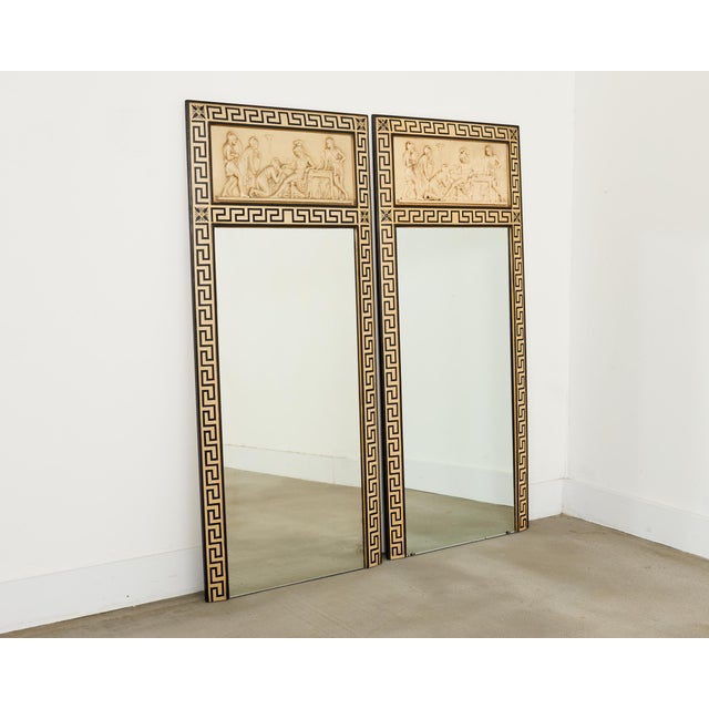 Neoclassical Pair of Neoclassical Greco-Roman Style Pier Console Mirrors For Sale - Image 3 of 18