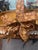 Vintage Rustic Woven Wood Basket With Floral Fabric Trim For Sale - Image 9 of 9