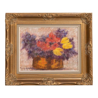 Early 20th Century France Purple Wood Painting For Sale