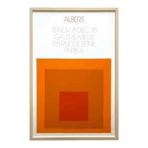Josef Albers Vintage 1973 Modernist Fine Art Silkscreen Print " Homage to the Square " Framed Paris Exhibition Poster