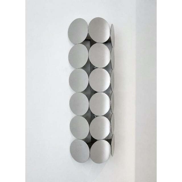 Mirror Effect Wall Light in Metal, 1980 For Sale - Image 3 of 15
