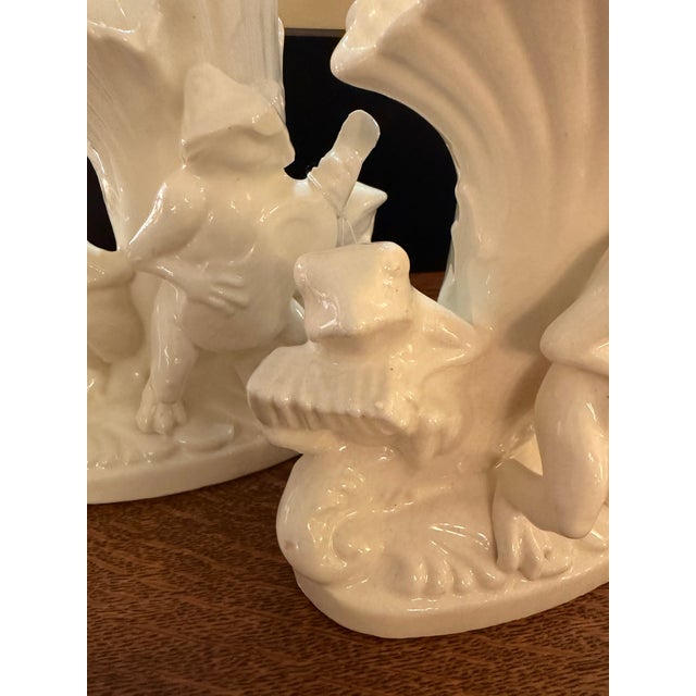 Vintage Frog Band Jardinière Vase Pair, Made in Japan For Sale - Image 4 of 7