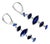 Mid 20th Century Pair of 14k White Gold Sapphire Dangle Drop Earrings For Sale
