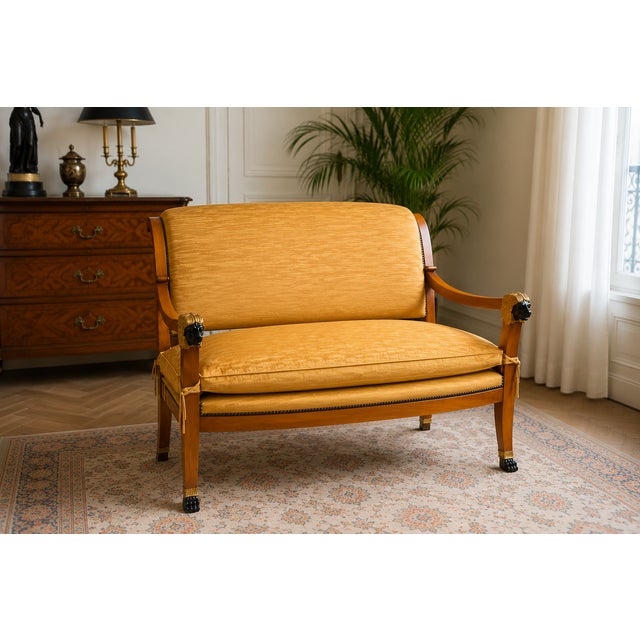 French Neoclassical Conversation Sofa and Armchairs from Maison Rémy Paris, 1986, Set of 3 For Sale - Image 4 of 9