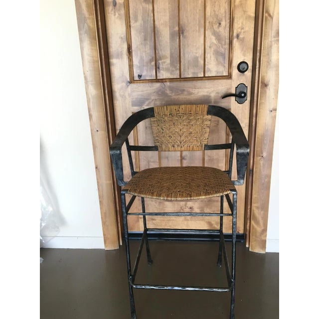 Wrought Iron Petal Arm Counter Stool For Sale - Image 4 of 4