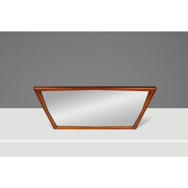 Mid-Century Modern Expansive Mid-Century Modern Wall Hanging Mirror in Solid Walnut by Drexel, Usa, C. 1960s For Sale - Image 3 of 14