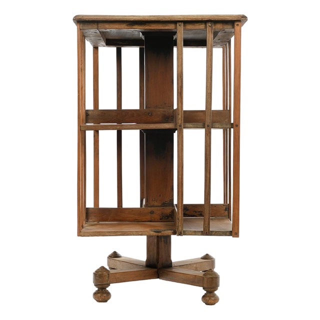 English Revolving Wooden Bookcase For Sale